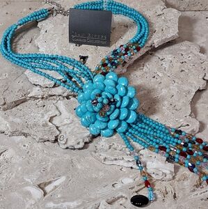 Joan Rivers "Starlet" Beaded Floral Statement Necklace